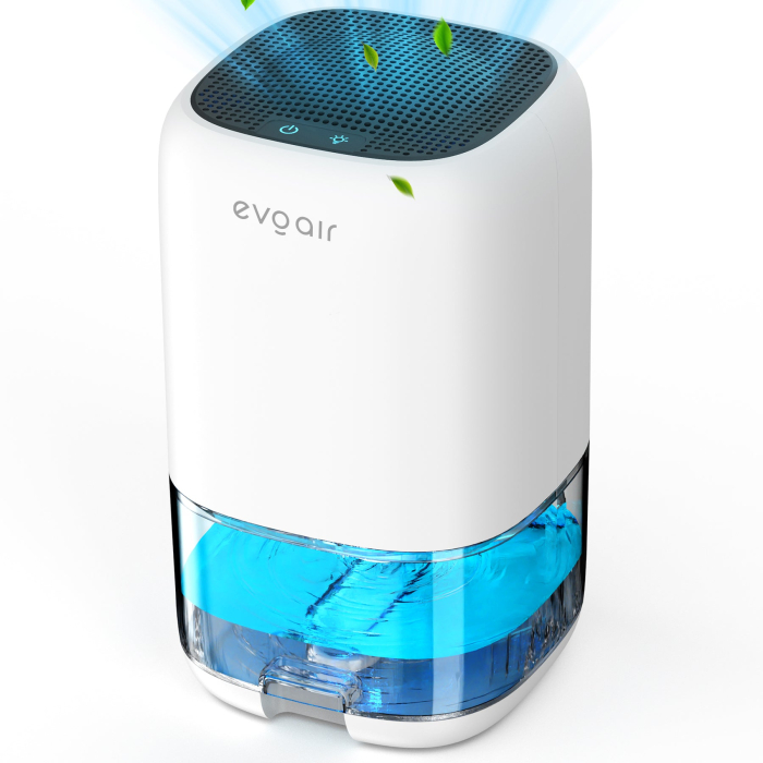 Dezumidificator aer Evoair HUMIX300, 300ml/24h, Silentios, Lumina Ambientală în 7 culori, Rezervor 1l, Alb [5]