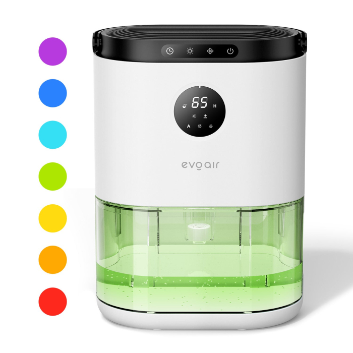 Dezumidificator aer Evoair HUMIX560, 560ml/24h, Silențios, Senzor de umiditate, 3 Moduri funcționare, Lumină Ambientală în 7 culori, Rezervor 2.3l, Alb [4]