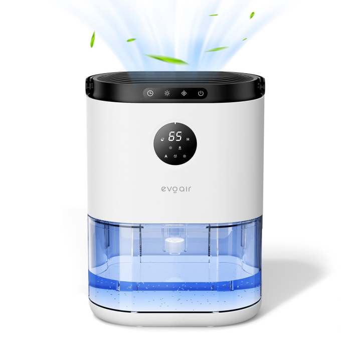 Dezumidificator aer Evoair HUMIX560, 560ml/24h, Silențios, Senzor de umiditate, 3 Moduri funcționare, Lumină Ambientală în 7 culori, Rezervor 2.3l, Alb [2]