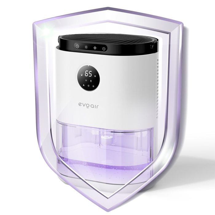 Dezumidificator aer Evoair HUMIX560, 560ml/24h, Silențios, Senzor de umiditate, 3 Moduri funcționare, Lumină Ambientală în 7 culori, Rezervor 2.3l, Alb [13]