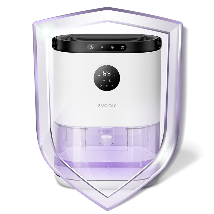 Dezumidificator aer Evoair HUMIX560, 560ml/24h, Silențios, Senzor de umiditate, 3 Moduri funcționare, Lumină Ambientală în 7 culori, Rezervor 2.3l, Alb [12]