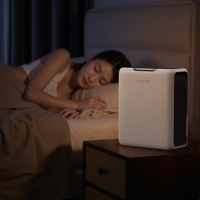 Dezumidificator aer Evoair HUMIXDUO, 500ml/24h, 3 Moduri funcționare, Silențios, Lumină Ambientală, Rezerva cu Silicagel, Timer 48h, Rezervor 2.5l, Alb [20]