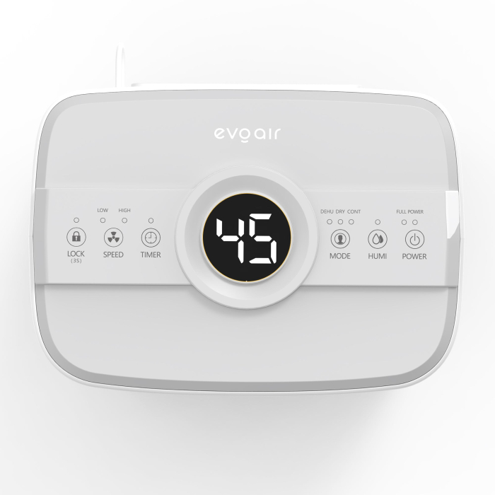 Dezumidificator Evoair Dryora 12, 12l/24h, Senzor de Umiditate, Dezumidifcare Continua, Uscare Rufe, Lumina Ambientala, Rezervor 1.6l, Alb [2]
