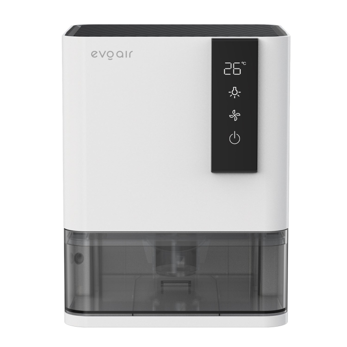Dezumidificator Evoair HIDRY, 700ml/24h, Senzor de Umiditate/Temperatura, Lumina ambientala in 7 culori, Rezervor 1l, 2 viteze, Functie Auto Dezghetare, Alb [2]