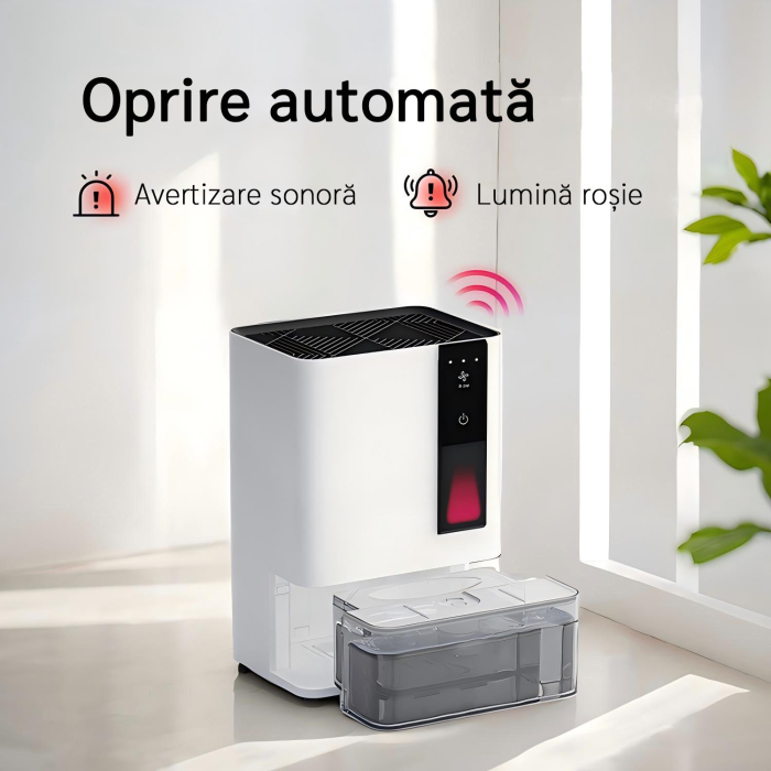 Dezumidificator Evoair HIDRY PLUS, 900ml/24h, Lumina ambientala in 7 culori, Rezervor 1.9l, 3 Viteze, Functie Auto Dezghetare, Alb [9]