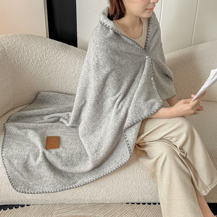 Patura Premium Tip Casmir cu Capsa 100x140 cm - Gri [5]