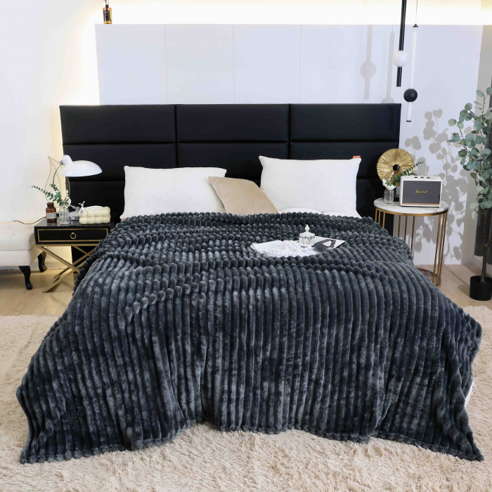 Patura-Pufoasa-Cocolino-Pat Dublu-Textura-Reiata-Albastru-Marin [3]