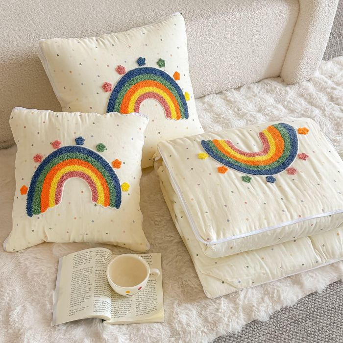 PiloPerna Rainbow 2 in 1 - Pilota transformabila in perna, 100% Bumbac, Casimi [3]