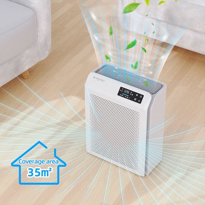 Purificator de aer Evoair HOMI P300, CADR 300m³/h, WI-FI, Filtru True Hepa, Mod Auto, Lampa UV, Ionizare, 6 Moduri Functionare, Senzor Calitate Aer, Alb [12]