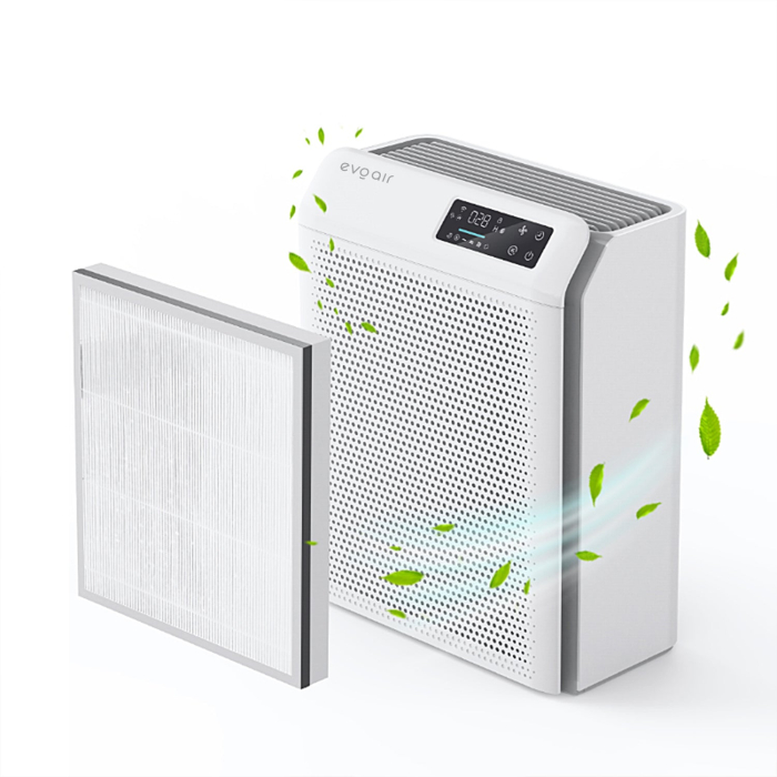 Purificator de aer Evoair HOMI P300, CADR 300m³/h, WI-FI, Filtru True Hepa, Mod Auto, Lampa UV, Ionizare, 6 Moduri Functionare, Senzor Calitate Aer, Alb [9]