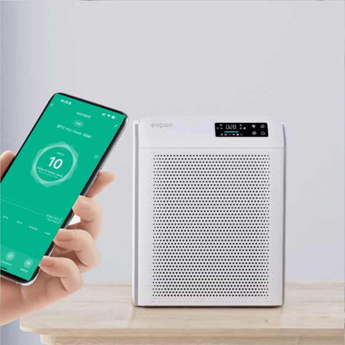 Purificator de aer Evoair HOMI P300, CADR 300m³/h, WI-FI, Filtru True Hepa, Mod Auto, Lampa UV, Ionizare, 6 Moduri Functionare, Senzor Calitate Aer, Alb [23]