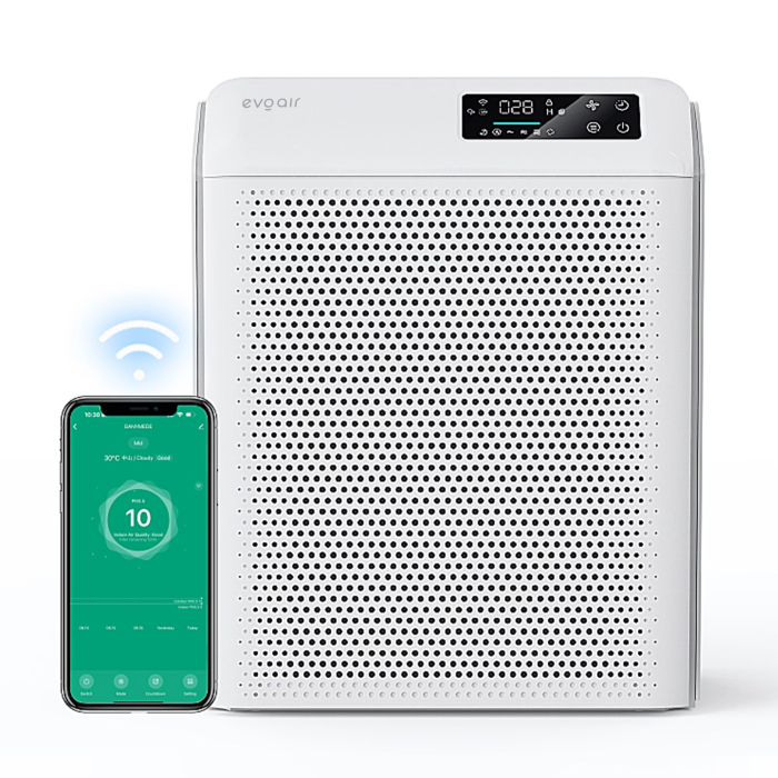 Purificator de aer Evoair HOMI P300, CADR 300m³/h, WI-FI, Filtru True Hepa, Mod Auto, Lampa UV, Ionizare, 6 Moduri Functionare, Senzor Calitate Aer, Alb [5]