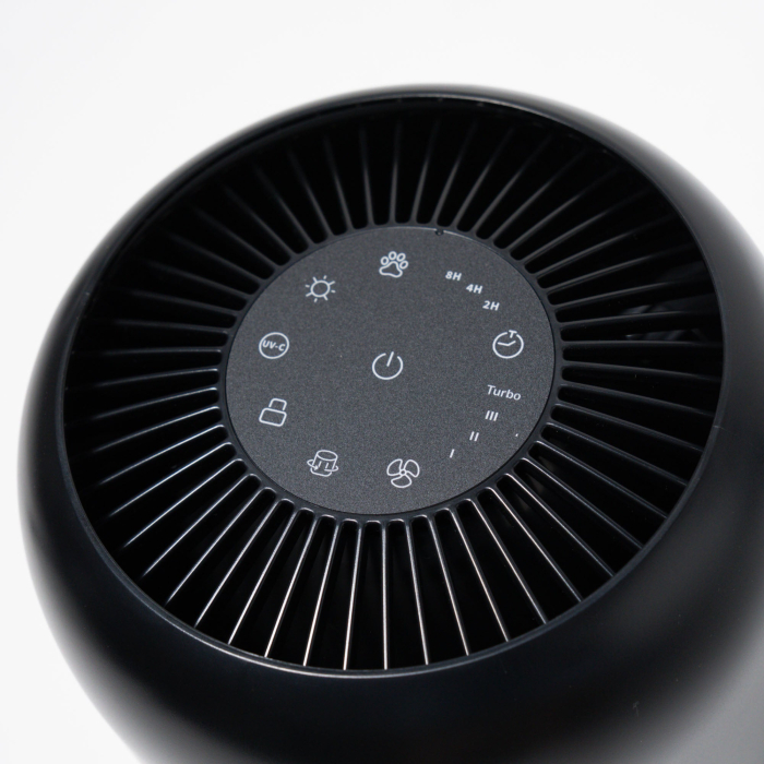 Purificator de aer Evoair, Yuvo, Lampă UV-C, Filtru 3in1, True Hepa, Carbon Activ, Pre-filtru, 4 viteze, Funcție Polen/Animale, Mod Noapte, Blocare Ecran, Lumină Ambientală, Negru [3]