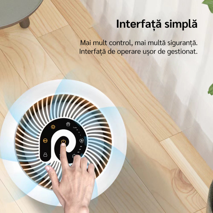 Purificator de aer Evoair, YuvoSpin, Lampă UV-C, Filtru 3in1, True Hepa, Carbon Activ, Pre-filtru, 4 viteze, Funcție Polen/Animale, Mod Noapte, Blocare Ecran, Lumină Ambientală, Negru [8]
