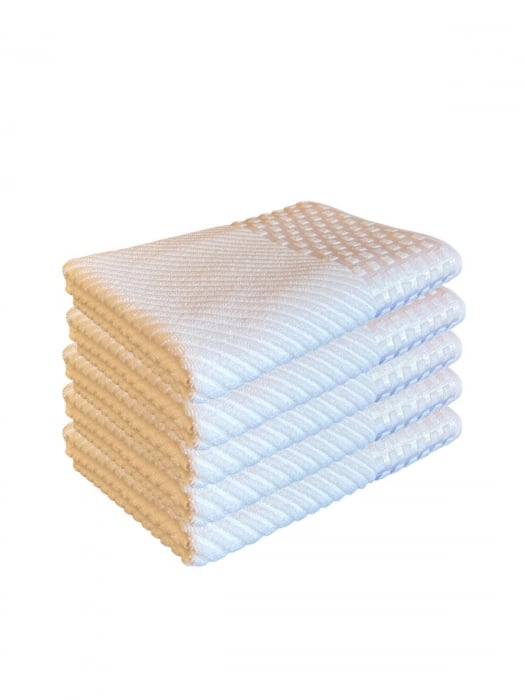 Set 5 Prosoape de Baie din Bumbac 100%, Tip Jacquard, Alb [1]