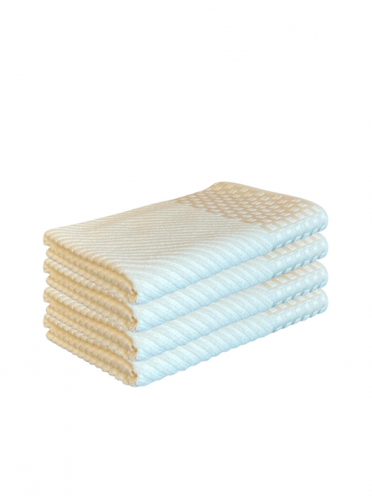 Set 4 Prosoape de Baie din Bumbac 100%, Tip Jacquard, Bej [1]