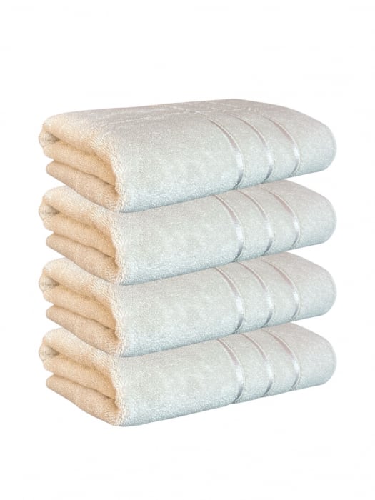 Set 4 Prosoape Baie din Microbumbac 100%, Ultra Pufos, Model Dungi Soft - Light Blue [1]