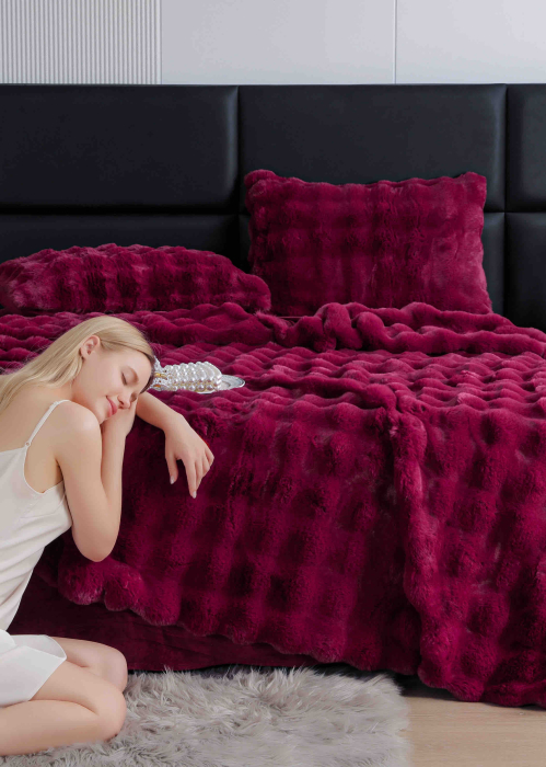 Set Lenjerie De Pat Blana Artificiala De Iepure, 6 Piese, 2 Persoane [3]