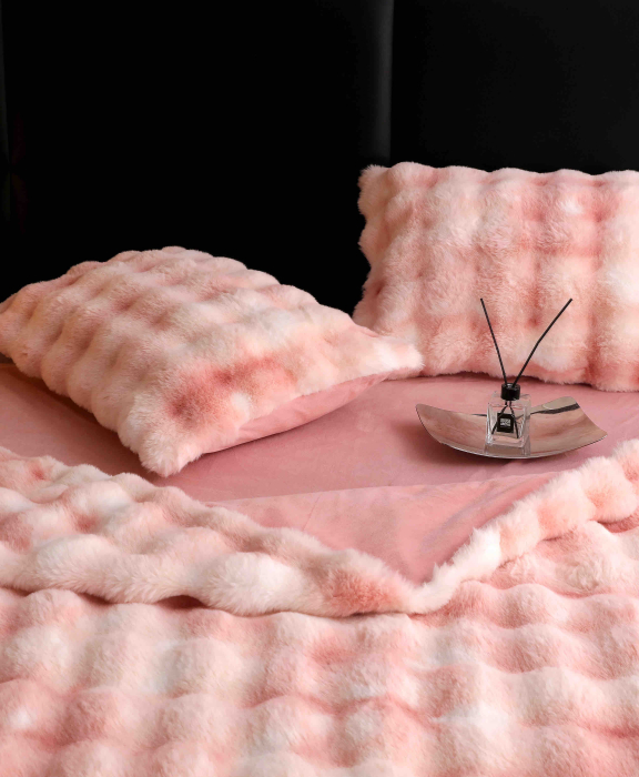 Set Lenjerie De Pat Blana Artificiala De Iepure, 6 Piese, 2 Persoane [7]