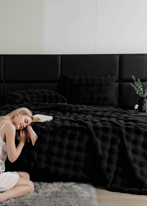 Set Lenjerie De Pat Blana Artificiala De Iepure, 6 Piese, 2 Persoane [3]