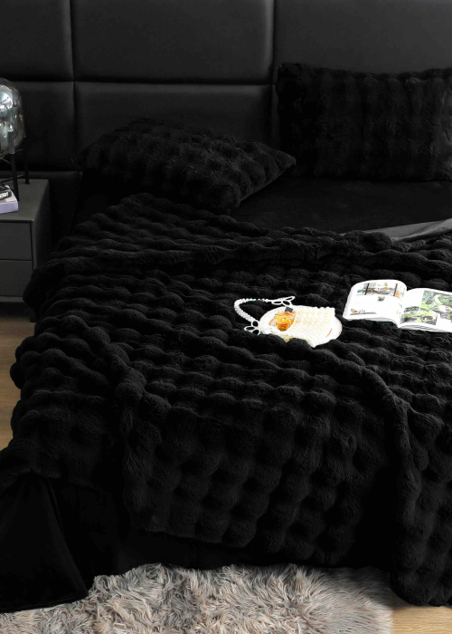 Set Lenjerie De Pat Blana Artificiala De Iepure, 6 Piese, 2 Persoane [6]