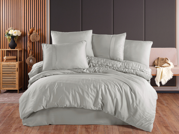 Set Lenjerie de Pat Luxury Edition - Tencel 300 TC Satin - Platin Gri [1]