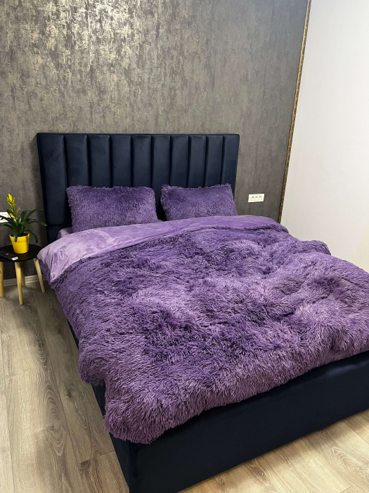 Set Lenjerie Super Pufoasa Cocolino, Model Fluffy, 6 piese, Pat 2 Persoane, LILA [6]