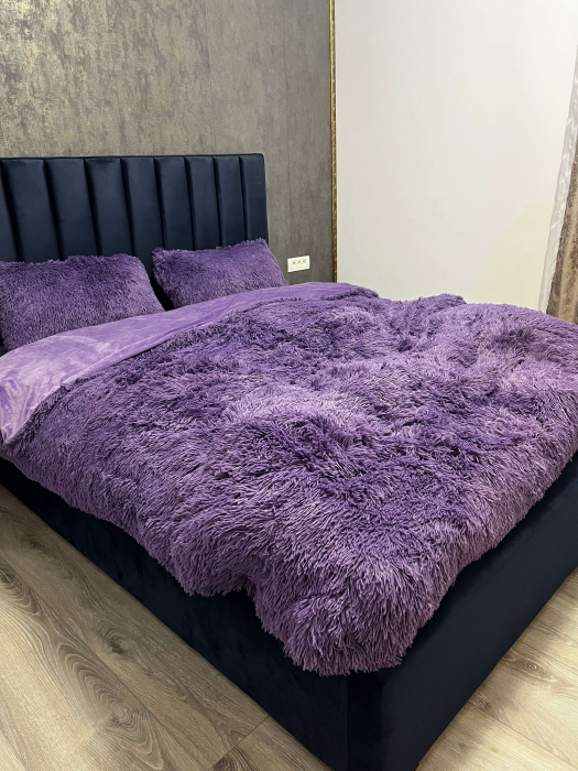 Set Lenjerie Super Pufoasa Cocolino, Model Fluffy, 6 piese, Pat 2 Persoane, LILA [5]