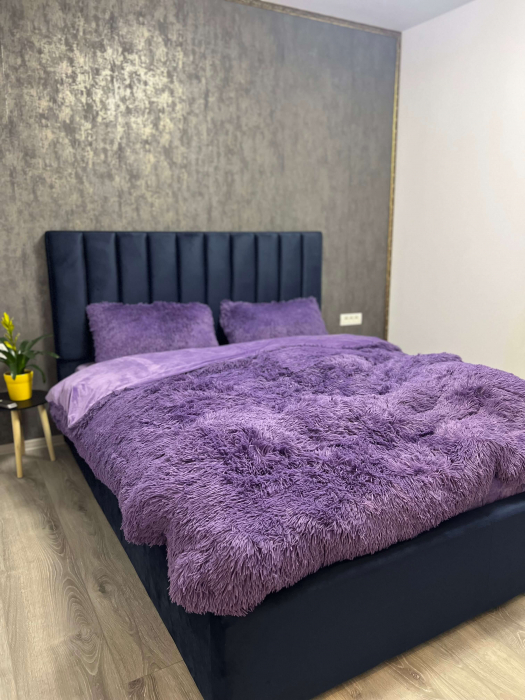 Set Lenjerie Super Pufoasa Cocolino, Model Fluffy, 6 piese, Pat 2 Persoane, LILA [4]