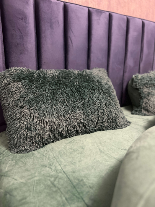 Set Lenjerie Super Pufoasa Cocolino, Model Fluffy, 6 piese, Pat 2 Persoane, VERDE INCHIS_JO [7]