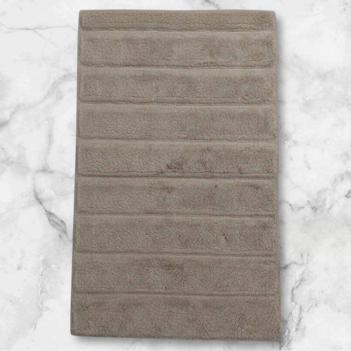 Set Premium Covoras de Baie, 2 Piese, 60x100 cm / 50x60 cm, Bumbac 100%, Serit Maro [1]