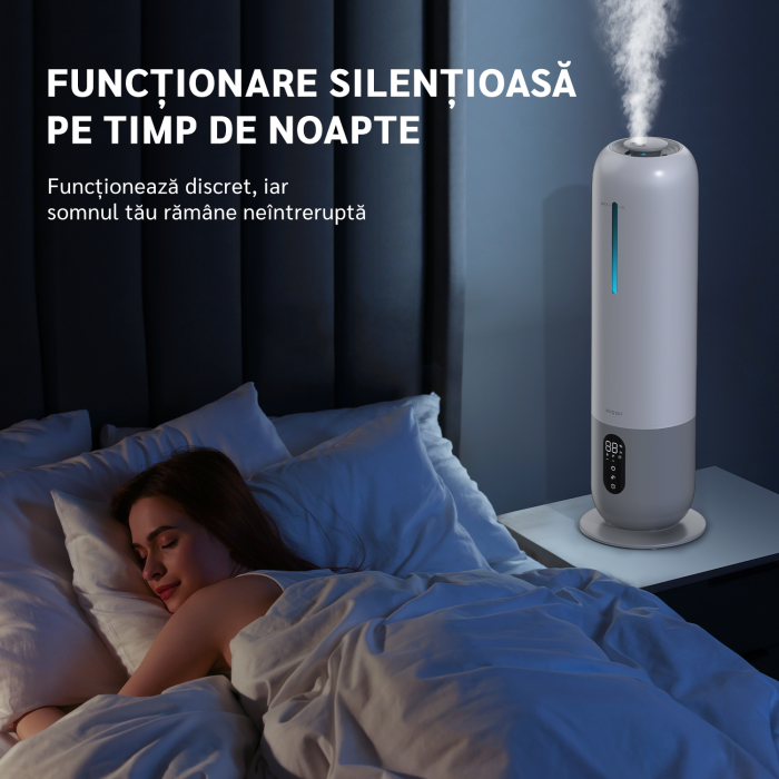 Umidificator aer Evoair Umio, Lampa UV, 3 trepte umidificare, Indicator Umiditate, Duză de Ceață, Aromaterapie, Telecomandă, Alb [3]