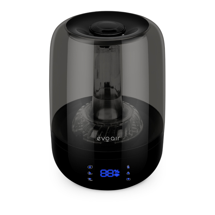 Umidificator Evoair LUNO BLACK, Smart, Wifi, Rezervor 2.5L, Capacitate de umidificare 150 ml/h, Senzor umiditate, Autonomie 16 ore, Indicator umiditate și temperatură, Negru&Gri [3]