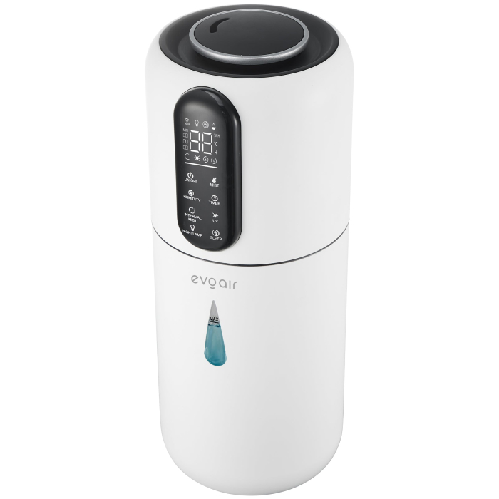 Umidificator Evoair STEAMIX3800 Smart, Wifi, Rezervor 3.8L, Capacitate de umidificare 300ml/h, Senzor umiditate, Mod Auto, Autonomie 13 ore, Lampă UVA, Aromaterapie, Indicator umiditate și temperatură [6]