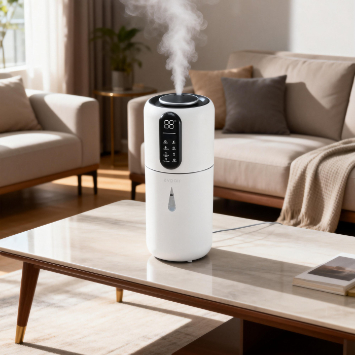 Umidificator Evoair STEAMIX3800 Smart, Wifi, Rezervor 3.8L, Capacitate de umidificare 300ml/h, Senzor umiditate, Mod Auto, Autonomie 13 ore, Lampă UVA, Aromaterapie, Indicator umiditate și temperatură [7]