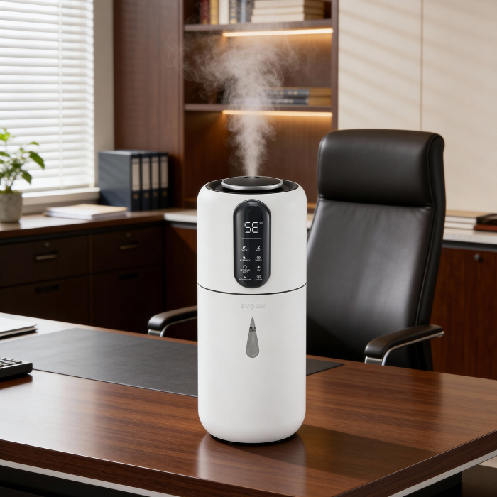 Umidificator Evoair STEAMIX3800 Smart, Wifi, Rezervor 3.8L, Capacitate de umidificare 300ml/h, Senzor umiditate, Mod Auto, Autonomie 13 ore, Lampă UVA, Aromaterapie, Indicator umiditate și temperatură [9]