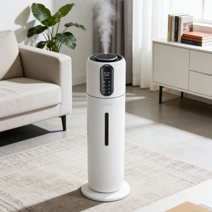 Umidificator Evoair STEAMIX8500 Smart, Wifi, Rezervor 8.5L, Capacitate de umidificare 300ml/h, Senzor umiditate, Mod Auto, Autonomie 28 ore, Lampă UVA, Aromaterapie, Indicator umiditate și temperatură [6]