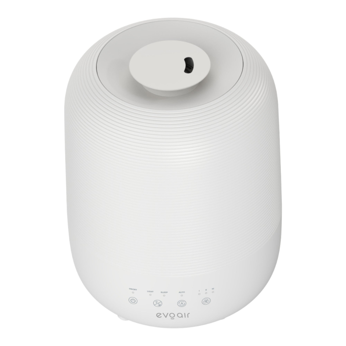 Umidificator Evoair UMIVA 3000 Rezorvor 3L, Capacitate de umidificare 300ml/h, Senzor umiditate, Mod Auto, Autonomie >8 ore, Indicator umiditate și temperatură, Alb [10]