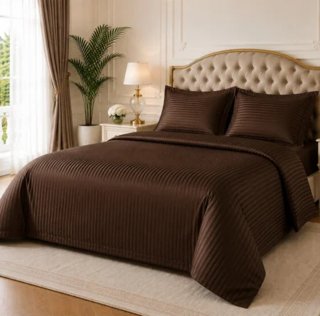 Lenjerii de Pat Damasc Gros - lenjerie-de-pat-damasc-cu-elastic-hotel-165g/mp-king-size-bumbac-premium-MARO-casimi