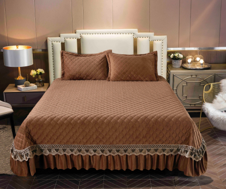Cuvertura Deluxe, 3 Piese - Cuvertura Catifea DeLuxe - Maro