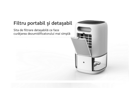 Dezumidificator aer Evoair HUMIX300, 300ml/24h, Silentios, Lumina Ambientală în 7 culori, Rezervor 1l, Alb [14]