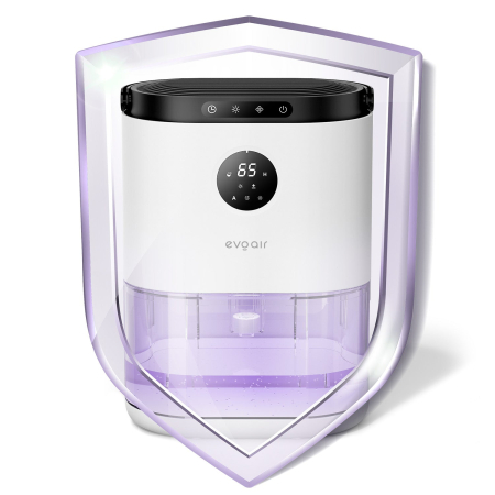 Dezumidificator aer Evoair HUMIX560, 560ml/24h, Silențios, Senzor de umiditate, 3 Moduri funcționare, Lumină Ambientală în 7 culori, Rezervor 2.3l, Alb [11]