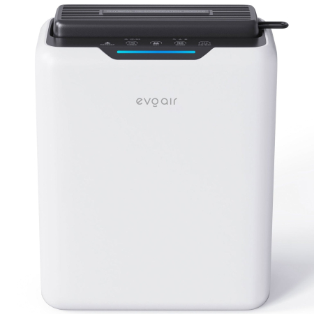 Dezumidificator aer Evoair HUMIXDUO, 500ml/24h, 3 Moduri funcționare, Silențios, Lumină Ambientală, Rezerva cu Silicagel, Timer 48h, Rezervor 2.5l, Alb [1]