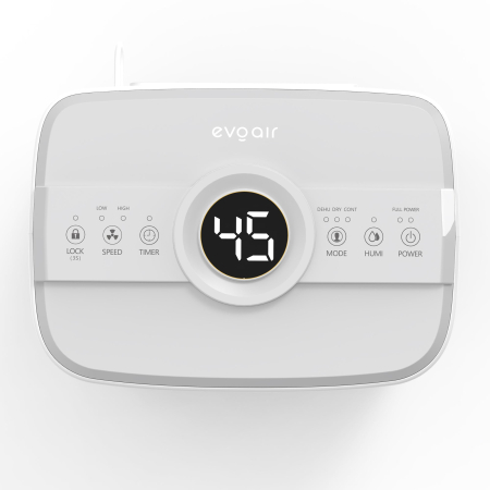 Dezumidificator Evoair Dryora 12, 12l/24h, Senzor de Umiditate, Dezumidifcare Continua, Uscare Rufe, Lumina Ambientala, Rezervor 1.6l, Alb [1]
