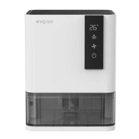 Dezumidificator Evoair HIDRY, 700ml/24h, Senzor de Umiditate/Temperatura, Lumina ambientala in 7 culori, Rezervor 1l, 2 viteze, Functie Auto Dezghetare, Alb [1]