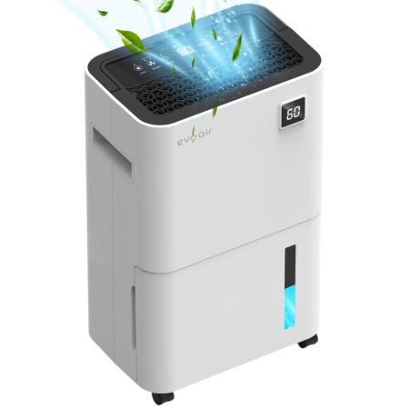 CALITATE AER - Dezumidificator Evoair, OptiDry 16, 16l/24h, Senzor de Umiditate, Functie Memorie, Uscare Rufe, Rezervor 2l, Display digital, Alb