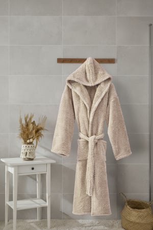 HALATE BAIE - Halat de Baie Cocolino, WellSoft, Model cu Gluga, Bej