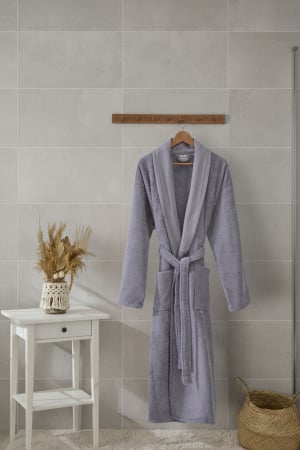 HALATE BAIE - 1_Halat de baie Premium, bumbac 100%, Gri Inchis