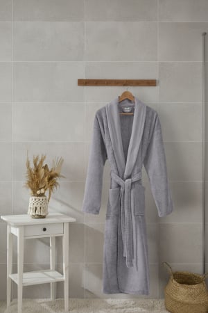 HALATE BAIE - 1_Halat de baie Premium, bumbac 100%, Gri Deschis
