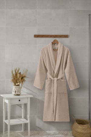 HALATE BAIE - 1_Halat de baie Premium, bumbac 100%, Bej